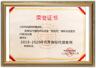 2020年優秀商標代理